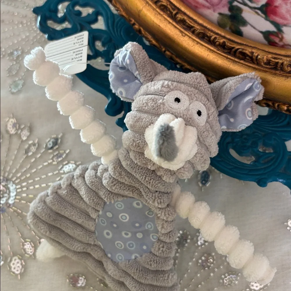 Gray and White Elephant Plush Toy